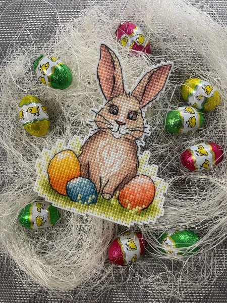 Пасхальный кролик, схема для вышивки крестом