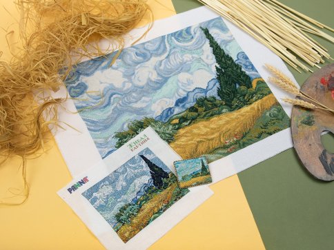 Пшеничное поле с кипарисами, набор для вышивки