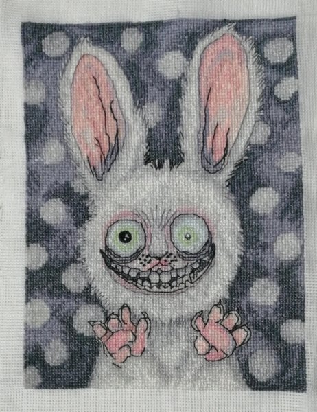 Безумный крол, схема для вышивания