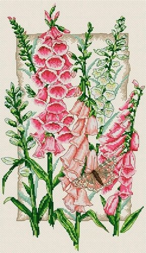 Цветущие наперстянки, набор для вышивания