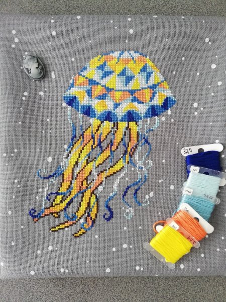 Медуза, авторская схема для вышивки
