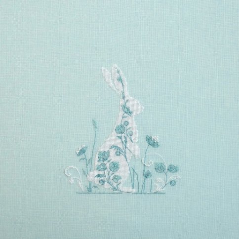 Белый кролик, схема для вышивания крестом