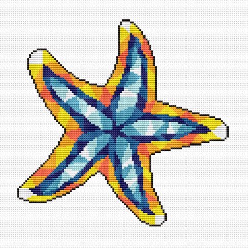 Морская звезда, схема для вышивки