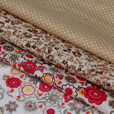 Набор ткани для пэчворка "Цветочное шале"
