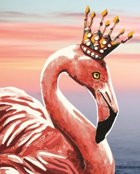 Королевский фламинго, алмазная мозаика