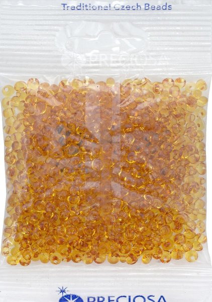 Бисер Preciosa Drops, размер 5/0, прозрачный, цвет 10050, светлый янтарь, 50гр