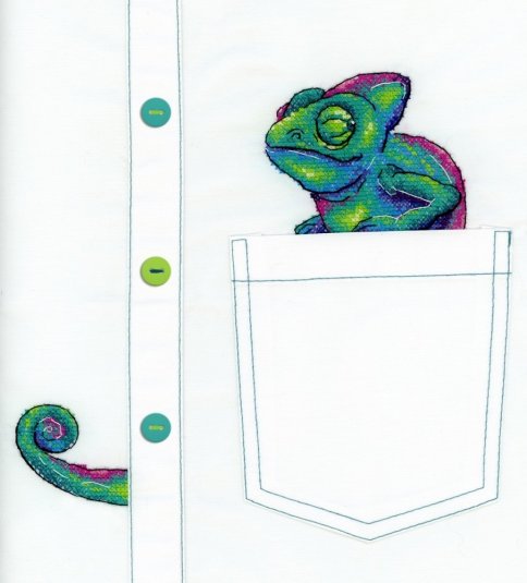 Любопытный хамелеон, набор для вышивания