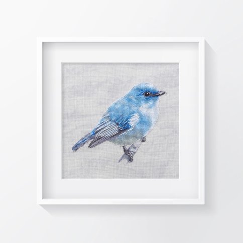 Синяя птица, схема для вышивки