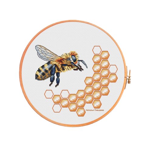 Пчелка-медонос, схема для вышивки