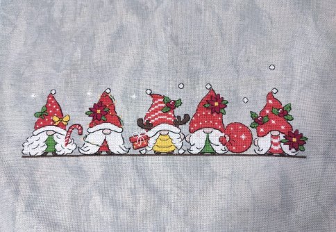 Рождественские гномы, схема для вышивки