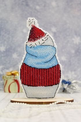 Снеговик с угощениями, набор для вышивания