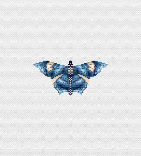 Бабочка Арлекин, схема для вышивки крестом