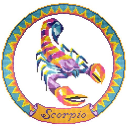 Скорпион 1, схема для вышивки