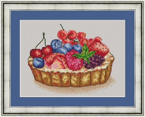 Корзинка с ягодами, схема для вышивки