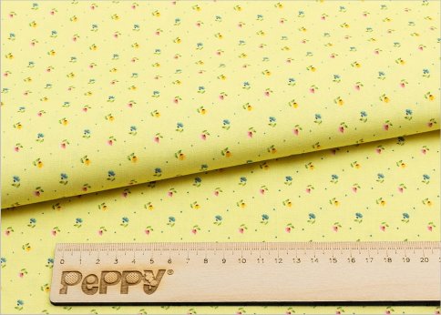 Ткань для пэчворка Peppy, принт желтый с мелкими цветочками
