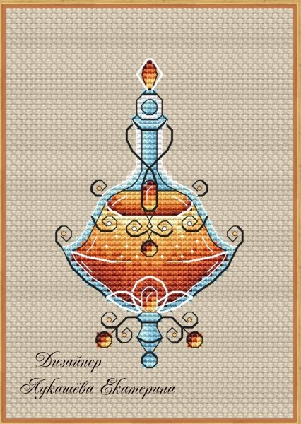 Флакон Оранжевый закат, схема для вышивания крестиком