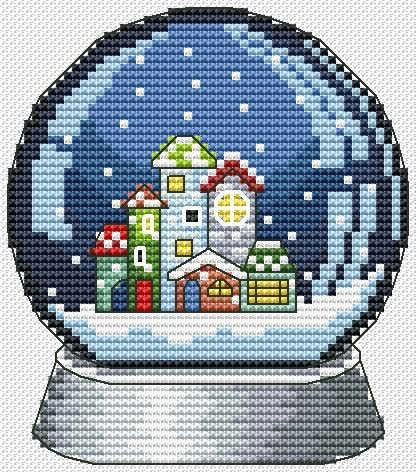 Снежный шар 2, схема для вышивания 