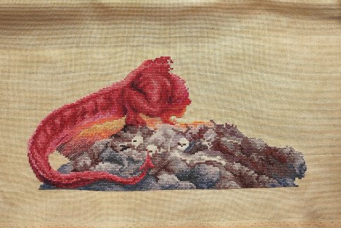 Трехглавый дракон: Змей Горыныч, схема для вышивки крестом