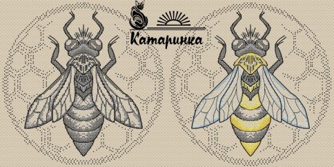 Пчелка, авторская схема для вышивки крестом