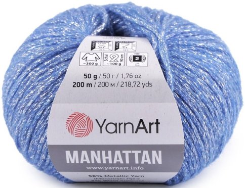 Пряжа YarnArt Manhattan, 7% шерсть, 7% вискоза, 56% металлик, 30% акрил, 50г/200м