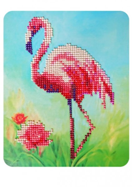 Розовый фламинго, алмазная мозаика