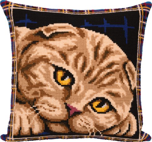 Подушка. Шотландская кошка, набор для вышивания
