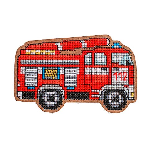 Пожарная машина, набор для вышивания оригинальной игрушки