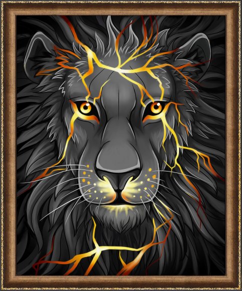 Лавовый лев, алмазная мозаика