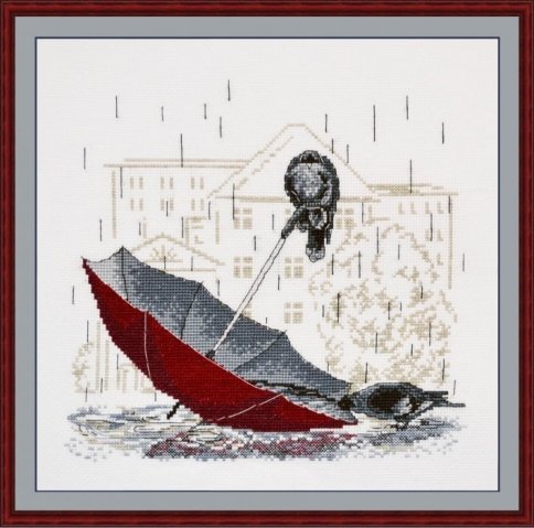 Грустный зонтик, набор для вышивания