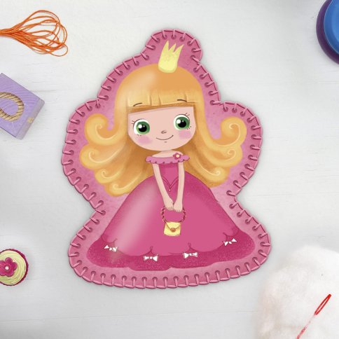 Набор для шитья игрушки из фетра с термонаклейкой "Маленькая принцесса"