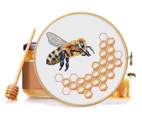 Пчелка-медонос, схема для вышивки