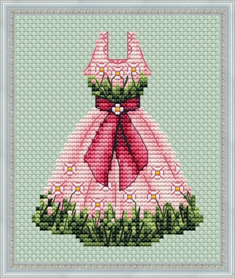 Платье-весна, схема для вышивания