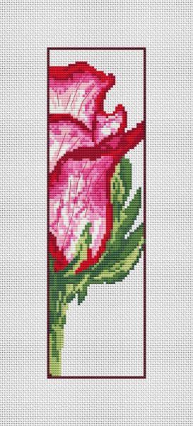 Книжная закладка Цветок Розы, схема для вышивания