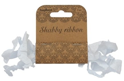 Лента декоративная белая, Shabby ribbon, 1,5см/1м