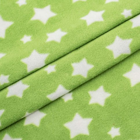 Ткань декоративная, принт Звезды, зеленый