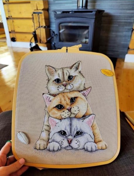 Три кота - бесплатная схема для вышивки бисером