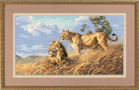 Африканские львы, набор для вышивания