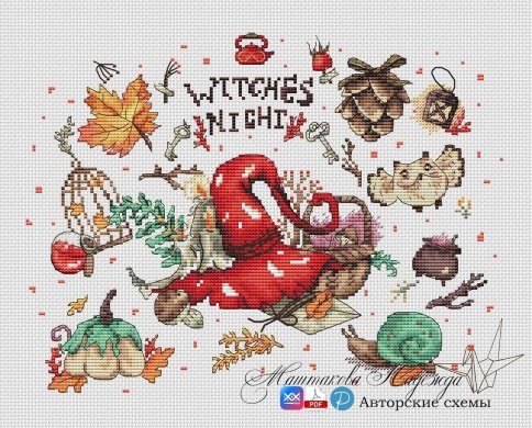 Witches Night, схема для вышивания