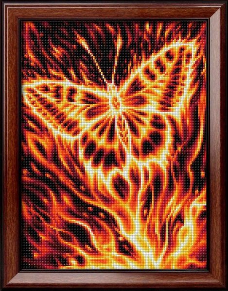 Огненная бабочка, алмазная мозаика