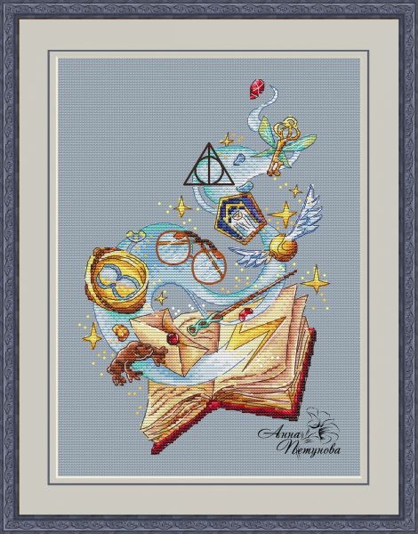 Волшебная книга, схема для вышивки