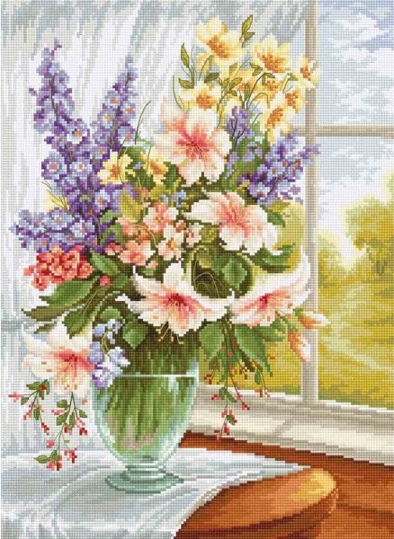Цветы у окна, набор для вышивания
