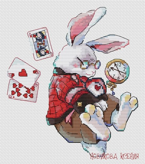 Кролик, схема для вышивки крестом