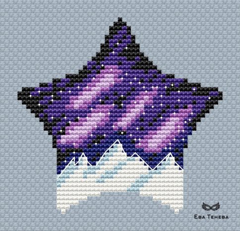Звезда "Волшебные горы", схема для вышивки