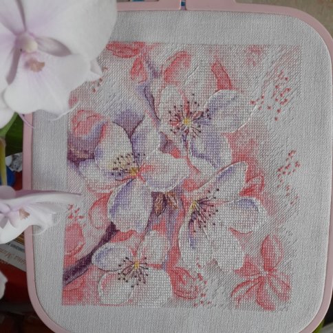 Цветение сакуры, схема для вышивания