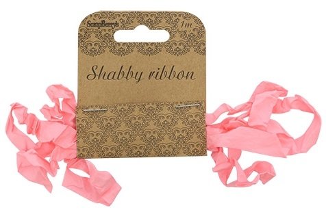 Лента декоративная розовая, Shabby ribbon, 1,0см/1м