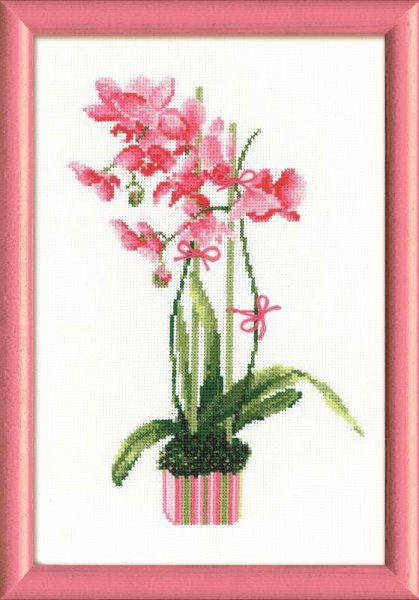 Розовая орхидея, набор для вышивания