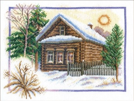 Зима в деревне, набор для вышивания