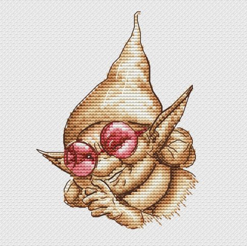 Gnome Lady 3, схема для вышивки