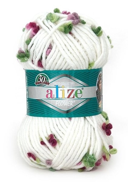 Пряжа Alize Flower, 70% акрил, 25% шерсть, 5% полиамид