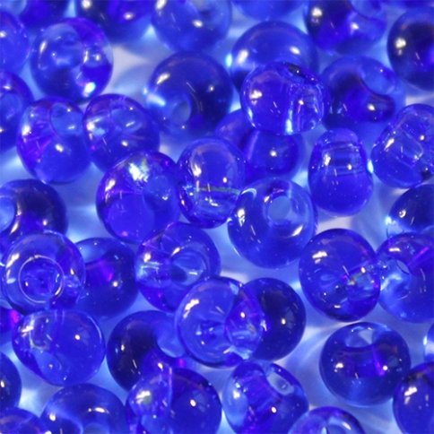 Бисер Preciosa Drops, размер 5/0, прозрачный, цвет 30050, синий, 50гр